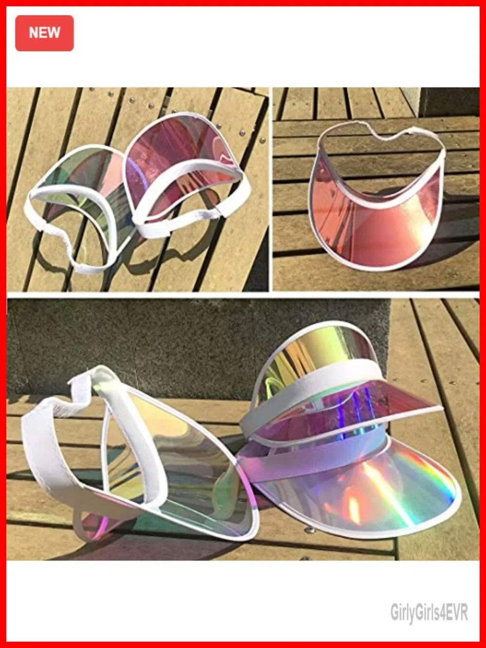 5 Pack Sun Visors Hats Women Plastic Retro Bachelorette Party Sports Beach Golf
